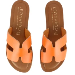 Ciabattine Da Donna In Pelle Colore Arancio