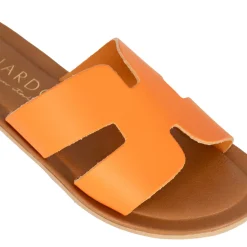 Ciabattine Da Donna In Pelle Colore Arancio
