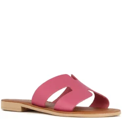 Ciabattine Da Donna In Pelle Colore Rosa
