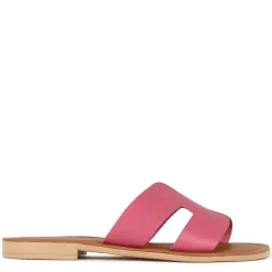 Ciabattine Da Donna In Pelle Colore Rosa