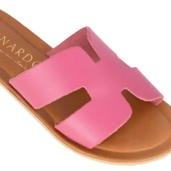 Ciabattine Da Donna In Pelle Colore Rosa