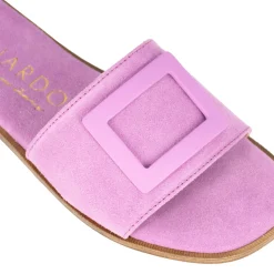 Ciabattine Da Donna Scamosciate Con Fascia Colore Viola