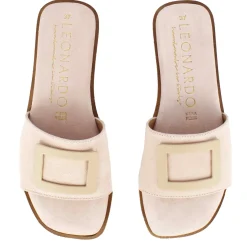 Ciabattine Da Donna Scamosciate Con Fascia Colore Beige