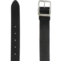Cintura Da Uomo Classica In Pelle Colore Nero Con Cuciture