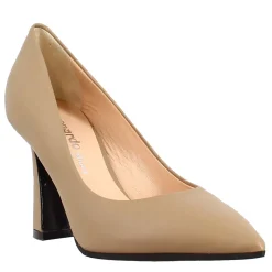 Décolleté A Punta In Pelle Color Beige Noce