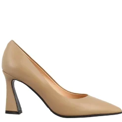 Décolleté A Punta In Pelle Color Beige Noce