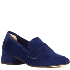 Décolleté Classica Da Donna In Pelle Scamosciata Colore Blu Scuro