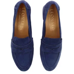 Décolleté Classica Da Donna In Pelle Scamosciata Colore Blu Scuro