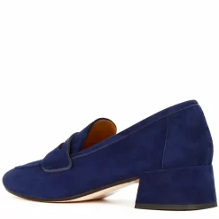 Décolleté Classica Da Donna In Pelle Scamosciata Colore Blu Scuro