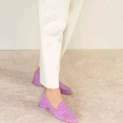Décolleté Classica Da Donna In Pelle Scamosciata Colore Viola
