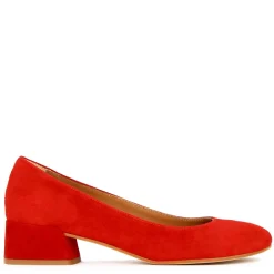 Décolleté Classica Da Donna In Pelle Scamosciata Colore Rosso