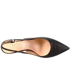 Décolleté Con Tacco Alto Da Donna In Pelle Colore Nero