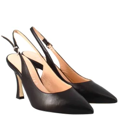 Décolleté Con Tacco Alto Da Donna In Pelle Colore Nero