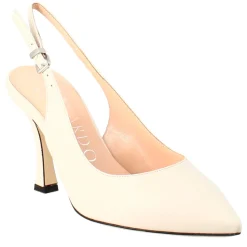Décolleté Con Tacco Alto Da Donna In Pelle Colore Crema
