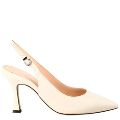 Décolleté Con Tacco Alto Da Donna In Pelle Colore Crema