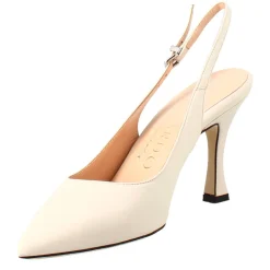 Décolleté Con Tacco Alto Da Donna In Pelle Colore Crema