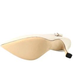 Décolleté Con Tacco Alto Da Donna In Pelle Colore Crema