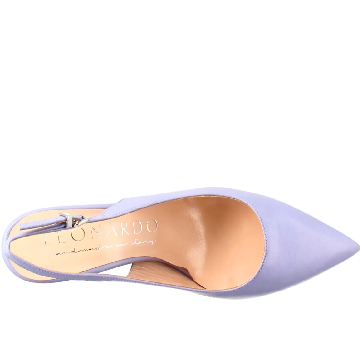 Décolleté Con Tacco Alto Da Donna In Pelle Colore Glicine