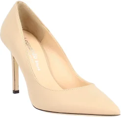 Décolleté Con Tacco Alto Eleganti Da Donna Fatte A Mano In Pelle Beige