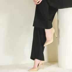 Décolleté Con Tacco Alto Eleganti Da Donna Fatte A Mano In Pelle Beige