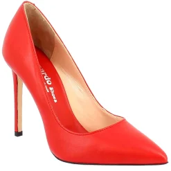 Décolleté Con Tacco Alto Eleganti Da Donna Fatte A Mano In Pelle Rossa