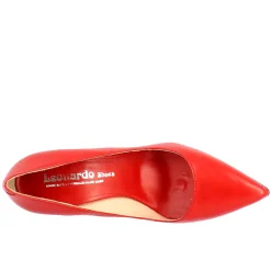Décolleté Con Tacco Alto Eleganti Da Donna Fatte A Mano In Pelle Rossa