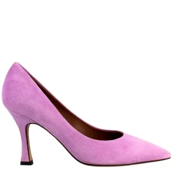 Décolleté Da Donna In Pelle Scamosciata Colore Lilla A Punta