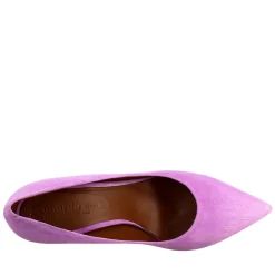 Décolleté Da Donna In Pelle Scamosciata Colore Lilla A Punta