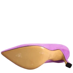 Décolleté Da Donna In Pelle Scamosciata Colore Lilla A Punta