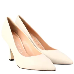 Décolleté Da Donna In Pelle Colore Beige A Punta