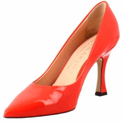 Décolleté Da Donna In Pelle Verniciata Colore Rosso A Punta