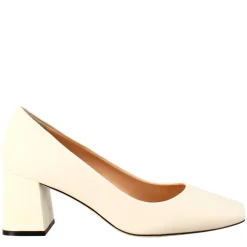 Décolleté Da Donna In Pelle Beige A Punta Squadrata