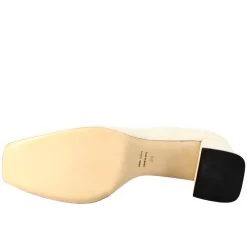 Décolleté Da Donna In Pelle Beige A Punta Squadrata