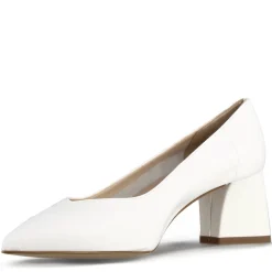 Décolleté Da Donna In Pelle Colore Bianco Con Tacco Medio