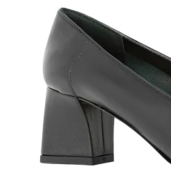 Décolleté Da Donna In Pelle Colore Nero Con Tacco Medio