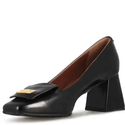 Décolleté Elegante Da Donna In Pelle Colore Nero A Punta Quadrata
