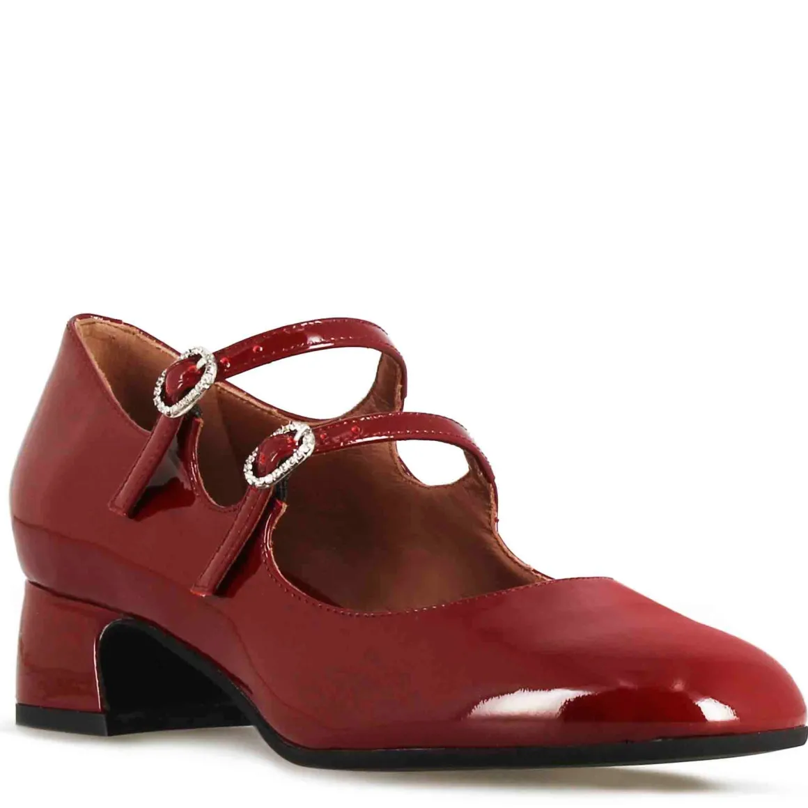 Décolleté Mary Jane In Pelle Verniciata Colore Bordeaux
