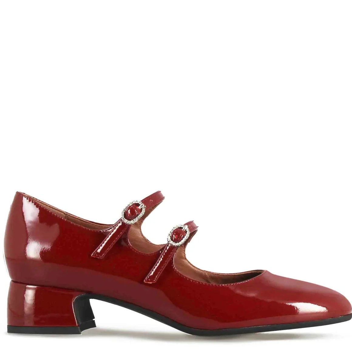 Décolleté Mary Jane In Pelle Verniciata Colore Bordeaux