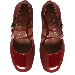 Décolleté Mary Jane In Pelle Verniciata Colore Bordeaux
