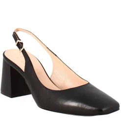 Décolleté Slingback Da Donna In Pelle Colore Nero A Punta
