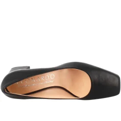 Décolleté Slingback Da Donna In Pelle Nero A Punta