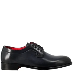 Derby Blu Elegante Da Uomo In Pelle Liscia