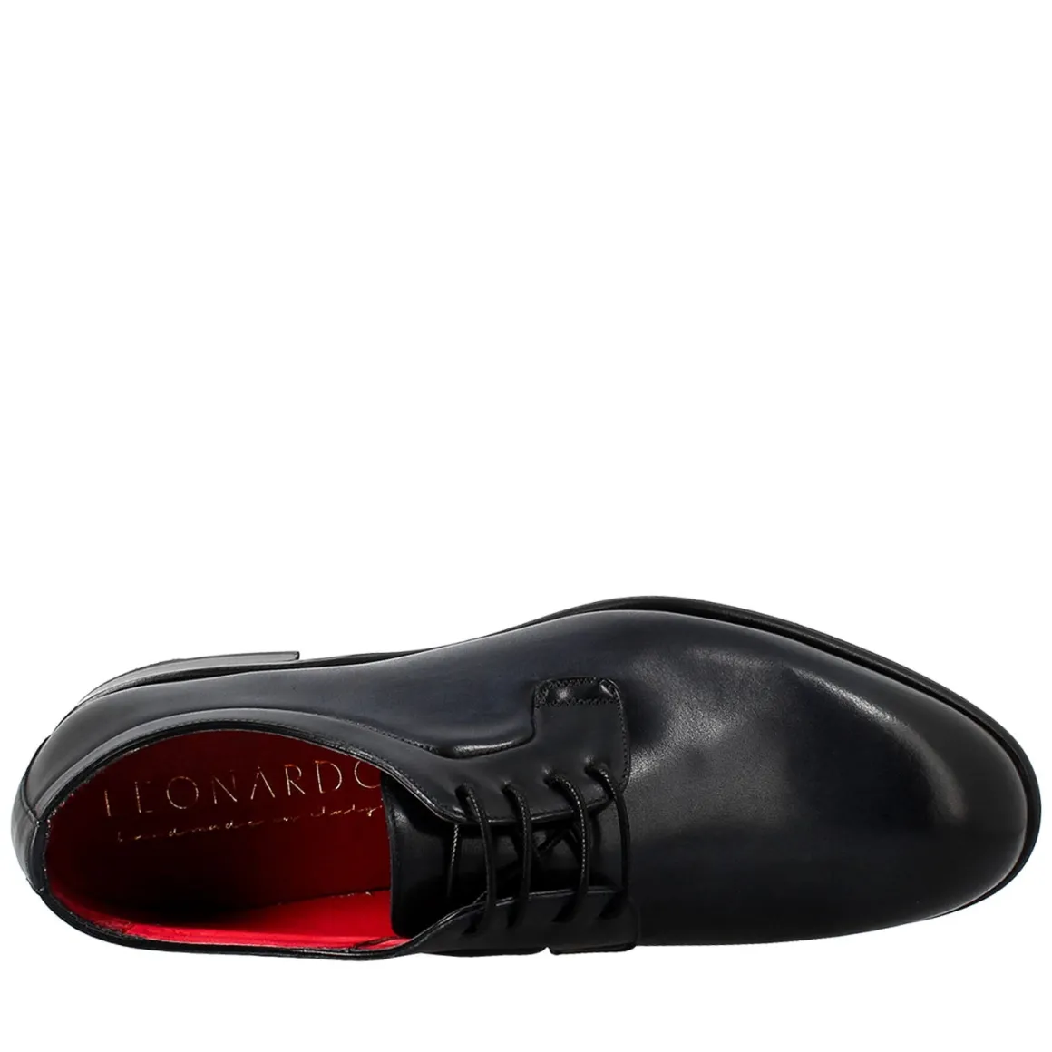 Derby Blu Elegante Da Uomo In Pelle Liscia