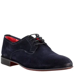 Derby Blu Elegante Da Uomo In Pelle Scamosciata