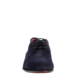 Derby Blu Elegante Da Uomo In Pelle Scamosciata