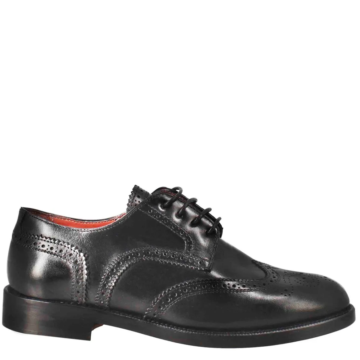 Derby Da Donna Con Effetto Brogue In Pelle Colore Nero