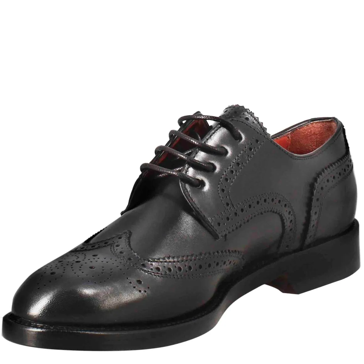Derby Da Donna Con Effetto Brogue In Pelle Colore Nero