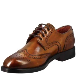 Derby Da Donna Con Effetto Brogue In Pelle Colore Marrone Chiaro