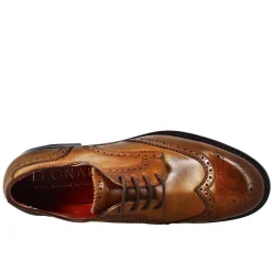 Derby Da Donna Con Effetto Brogue In Pelle Colore Marrone Chiaro