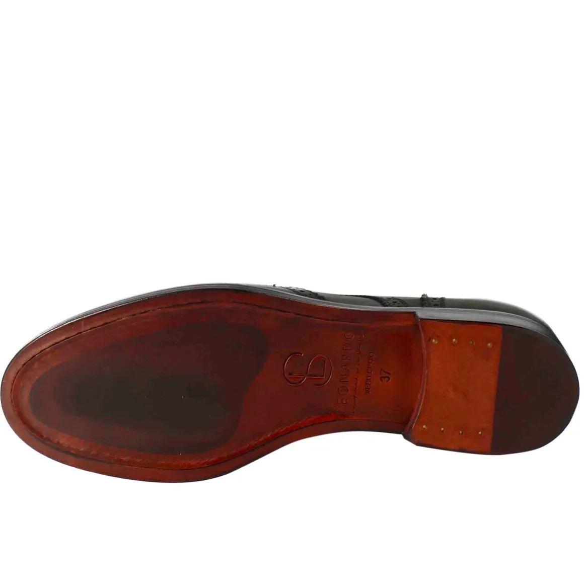 Derby Da Donna Con Effetto Brogue In Pelle Colore Verde Scuro